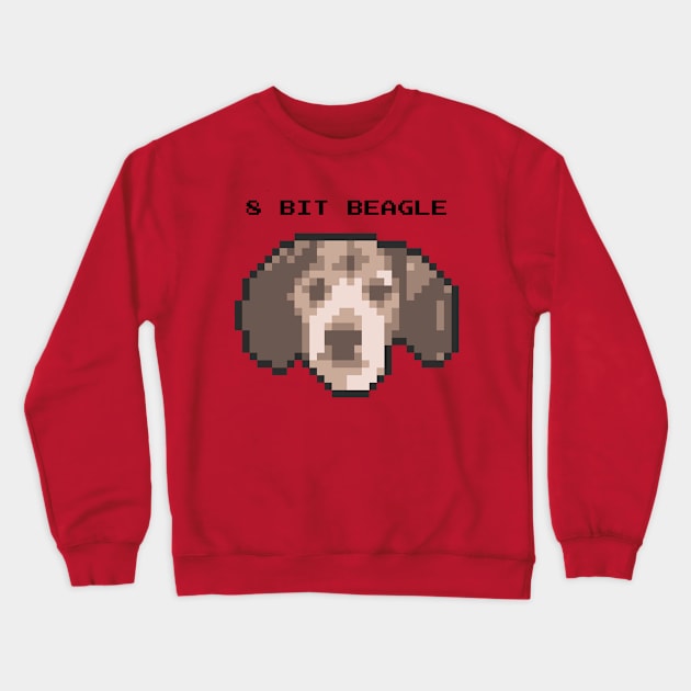 8 Bit Beagle - Retro Pixel Art dog Crewneck Sweatshirt by Wee Gem Tees